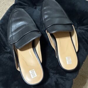 Fitflop Black Slip-On Loafer Mules
